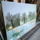 Tapestry, lakeside scene by Henri Rousseau