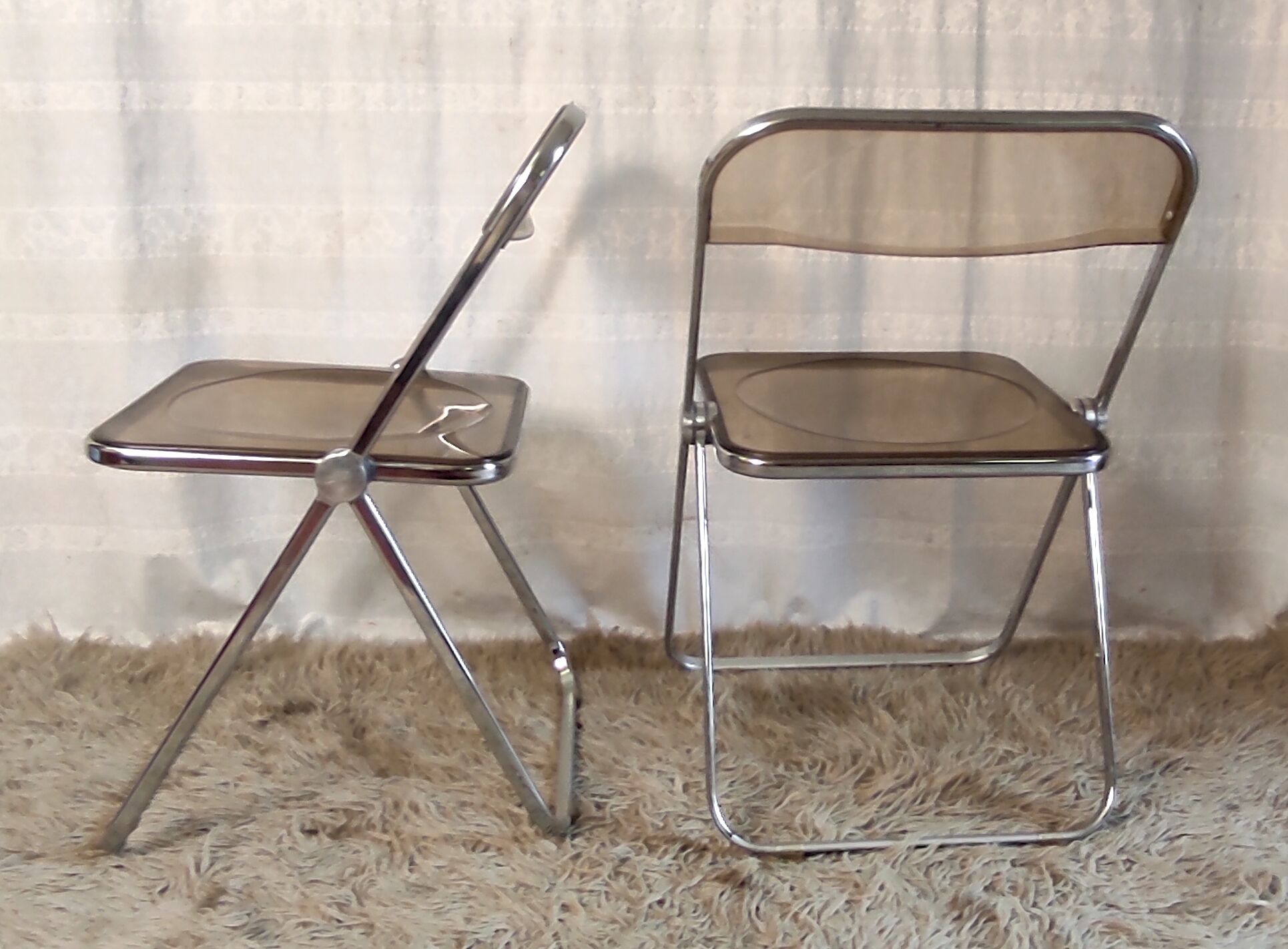 Duo of chairs "plia" by Giancarlo Piretti for Castelli, Italy 1970