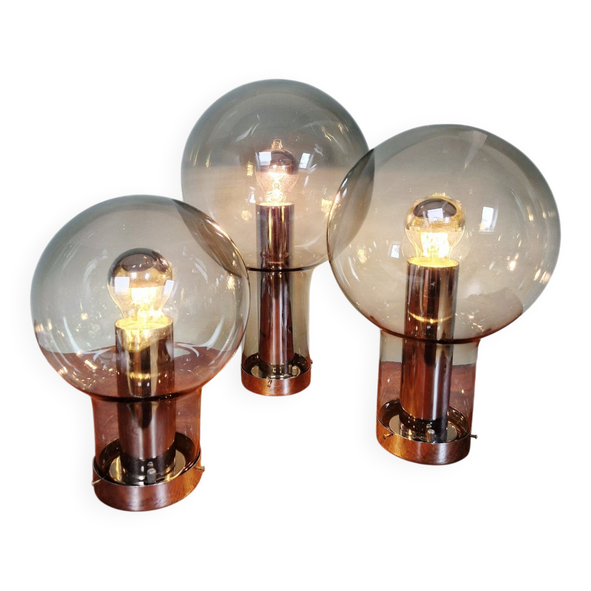 Trio of Maxi Globe ceiling lights, RAAK Amsterdam, 1960