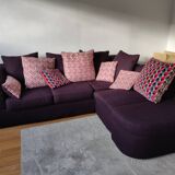 Purple corner sofa