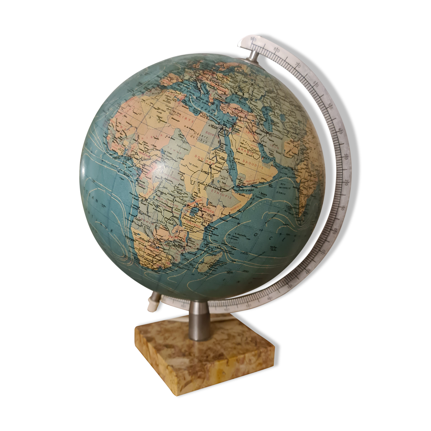 Taride Vintage Globe 1980 (Marble aluminum paper)