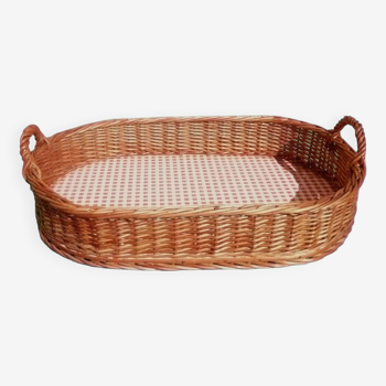 Wicker serving tray