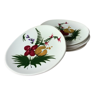 Assiettes de Pornic MBFA modèle printemps peint à la main