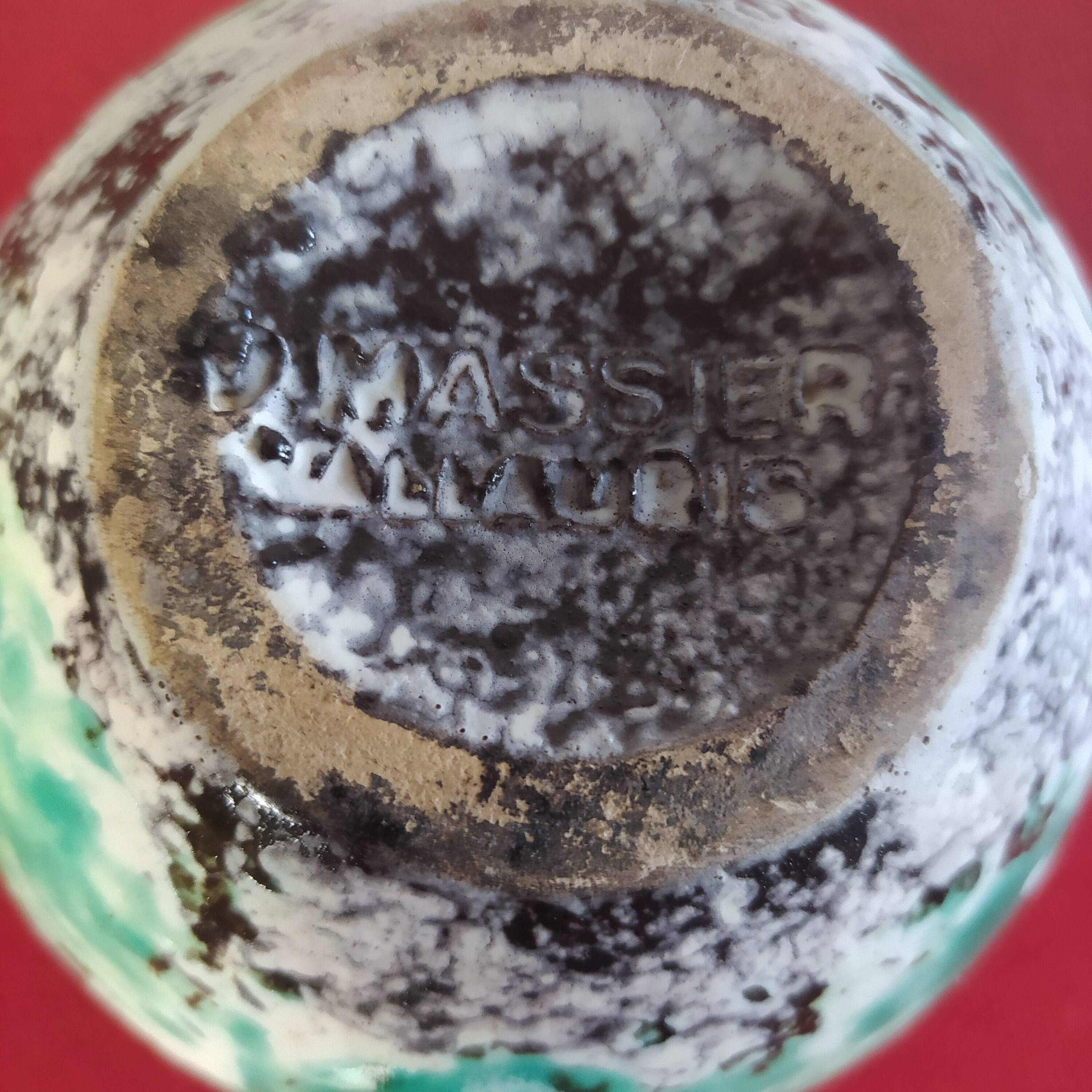Vallauris ball vase signed Jérôme Massier