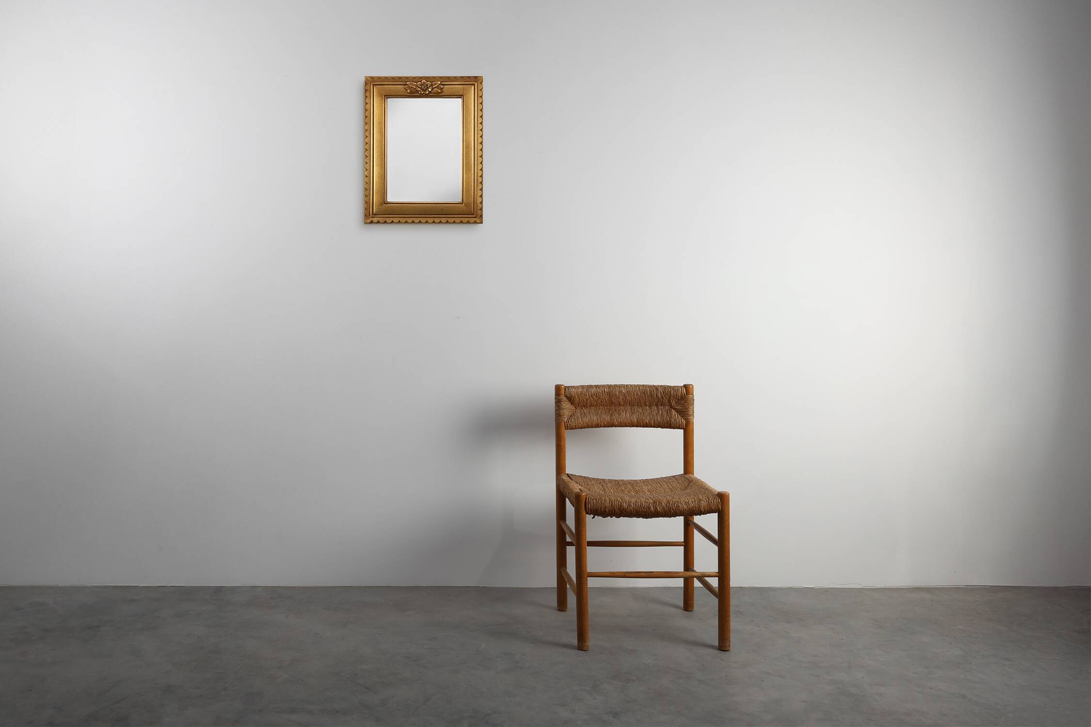 20th Century rectangular Deknudt Gilt Resin Mirror, Belgium