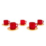 Set of ceramic mugs, Italian design, 1980s, made in Italy