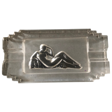Art deco pressed glass ashtray