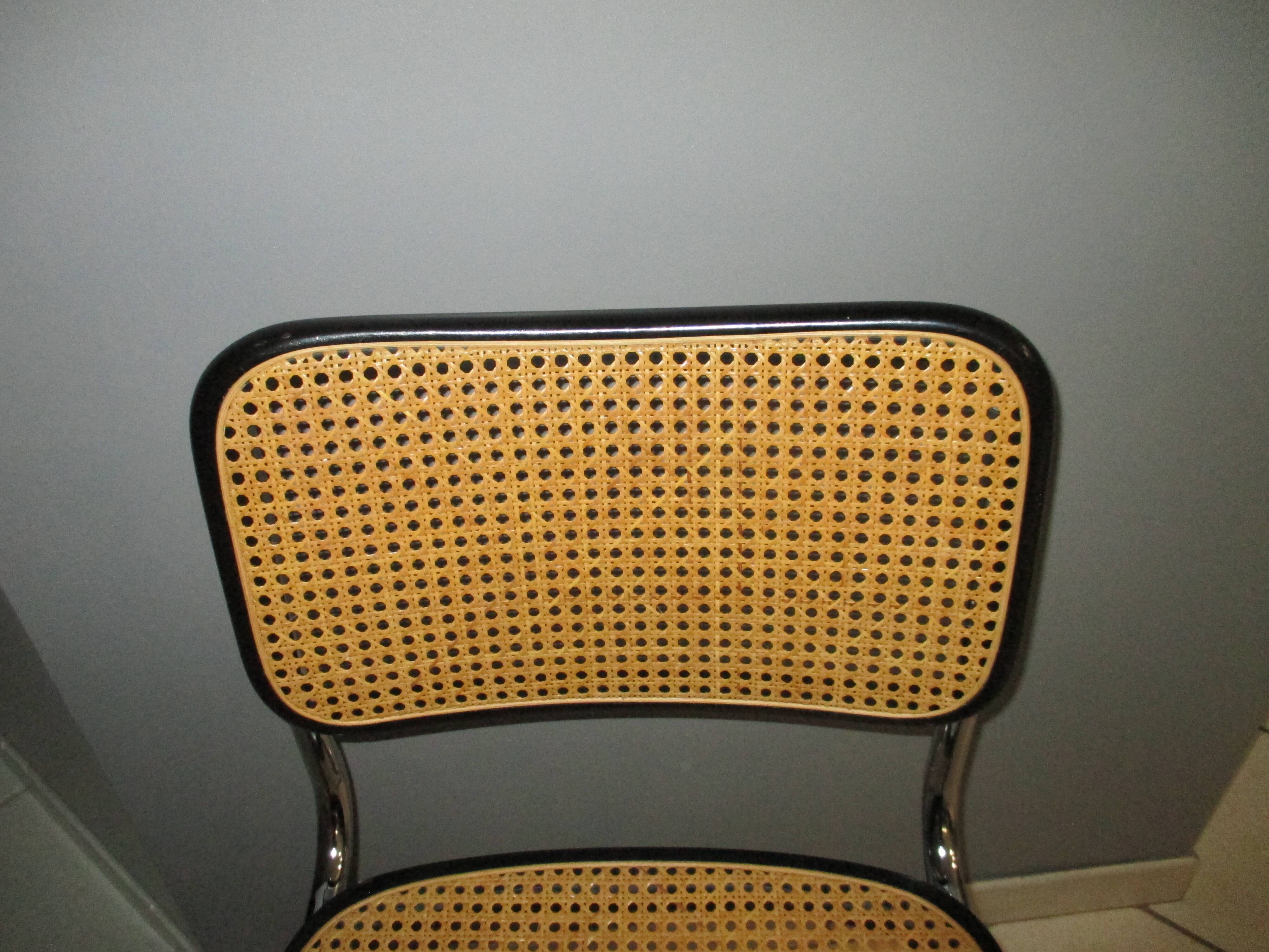 Suite 4 chaises cesca b32 Marcel Breuer 1970/1980