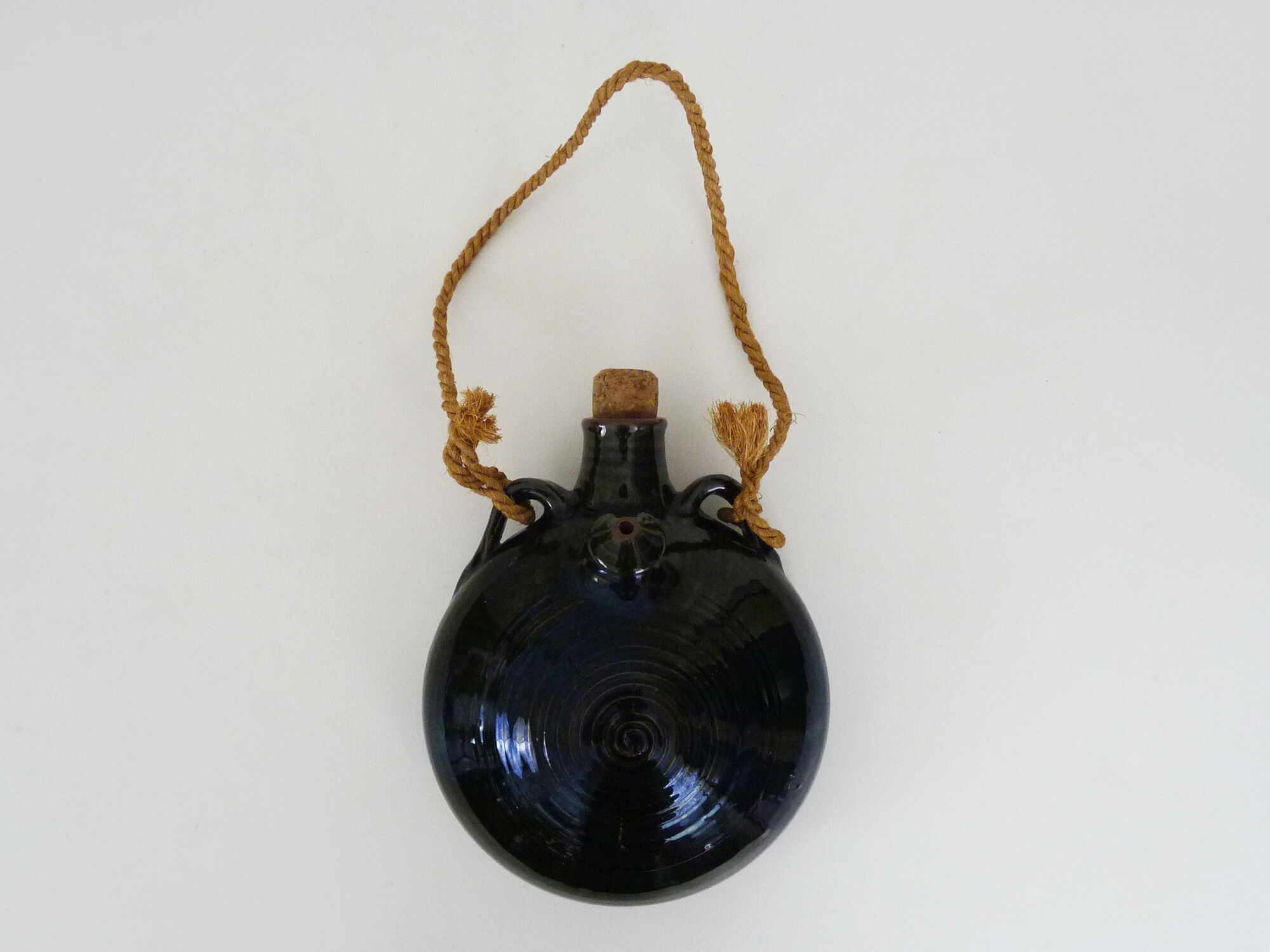 Beautiful vintage wall vinegar maker in green sandstone. Folk Art. Lora Menorca. Year 80 90