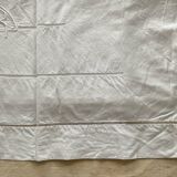 Antique linen sheet hand-embroidered with GR monogram