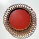 Round rattan mirror, 49 cm. Vintage 70s