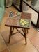 Table basse en rotin et céramique attribuée à Audoux et Minet
