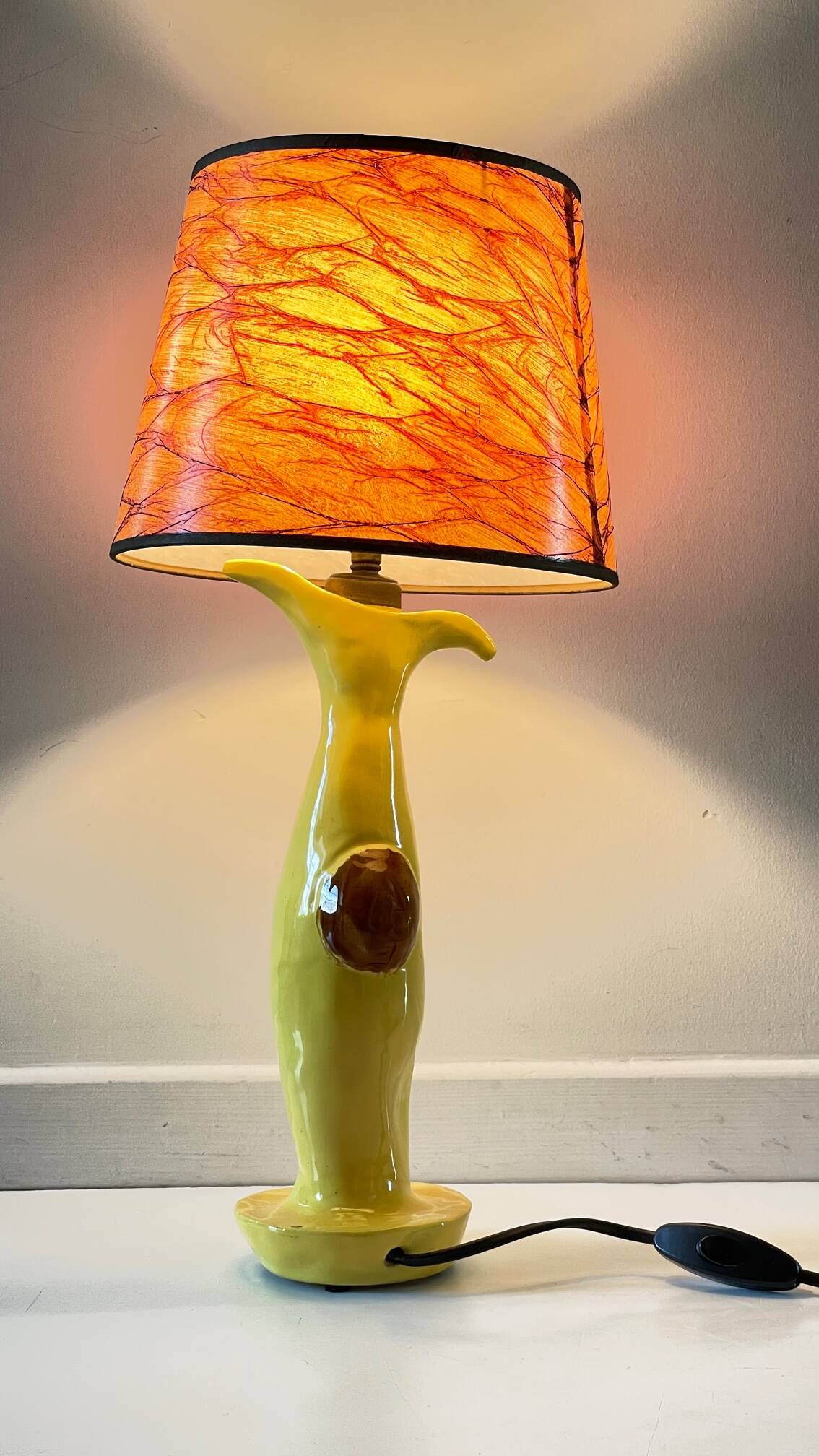 Vintage signed art ceramic lamp