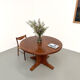 Brutalist round table in solid oak, 1960s.