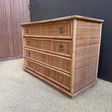 Dal Vera bamboo and rattan chest of drawers