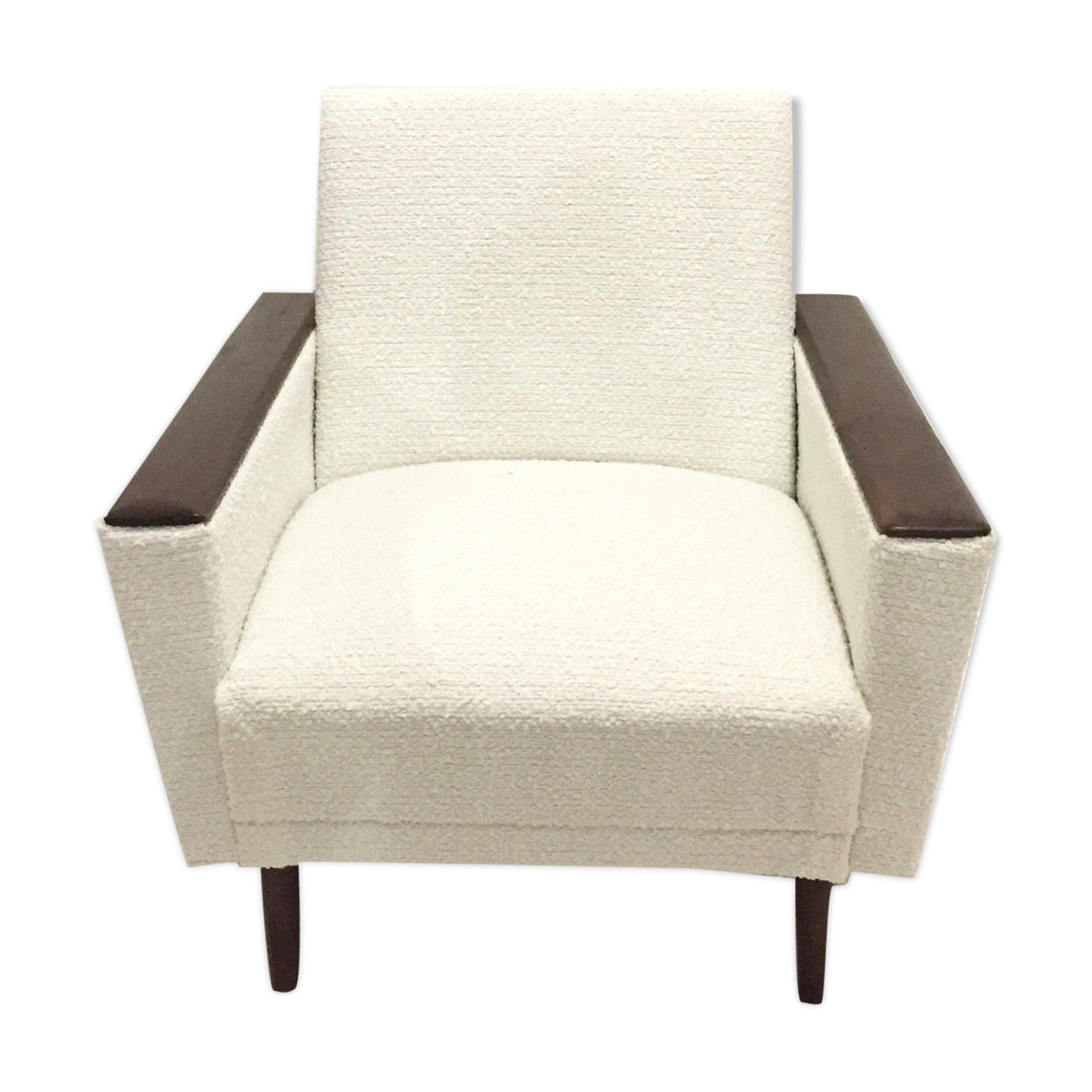 60s armchair reupholstered buckle