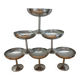 6 antique solid stainless steel ice cream cups