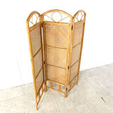 Bamboo room divider or folding screen, 1970s