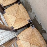 Straw chairs oak 1940s Dudouyt