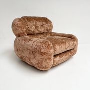 Fauteuil XL italien en velours, années 1970