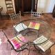 Wrought iron and glass table 4 chairs