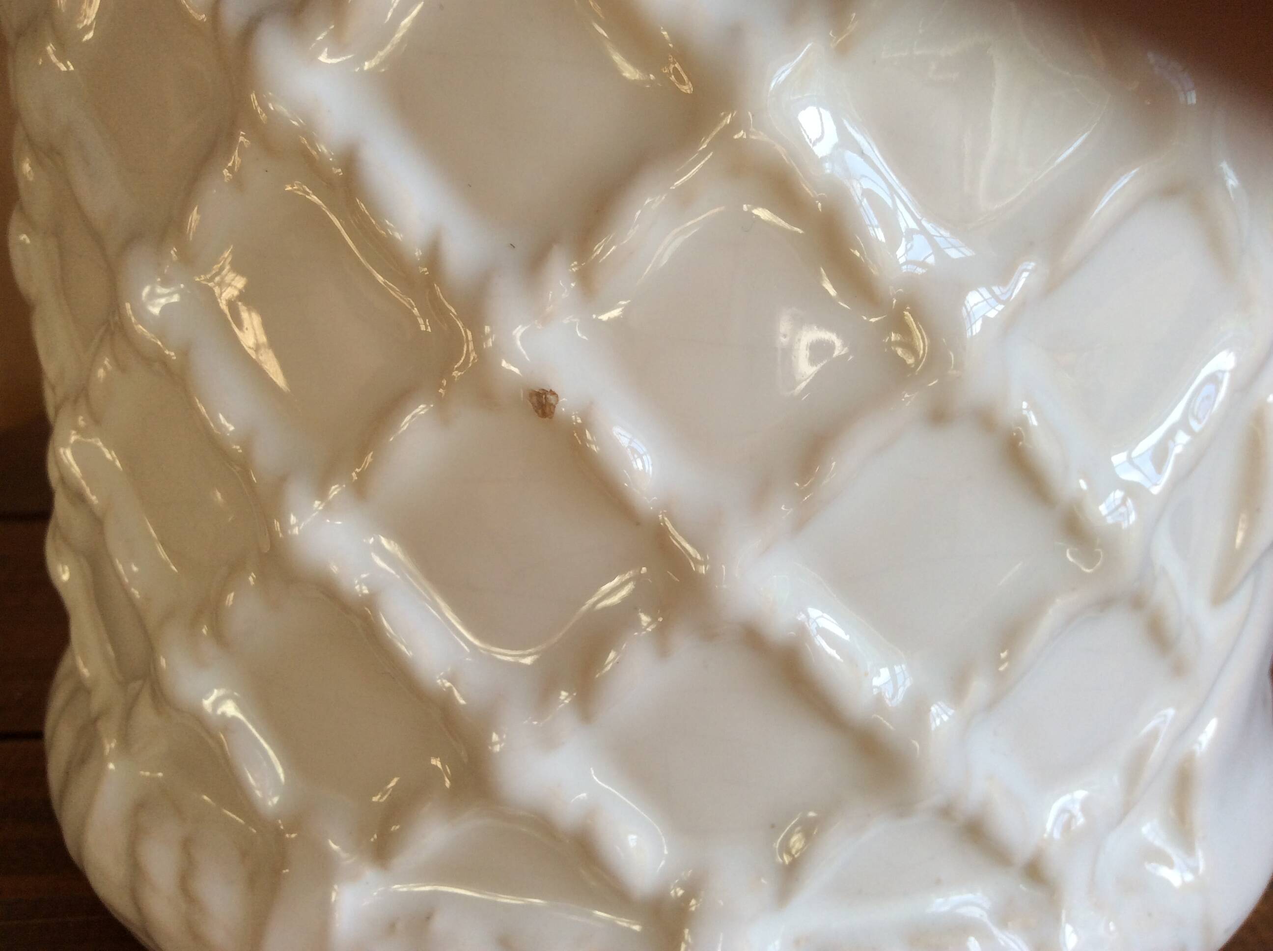 White earthenware planter