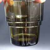 Set of 6 smoked glasses of the brand vereco - around 1970