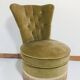 Fauteuil crapaud vintage à frange