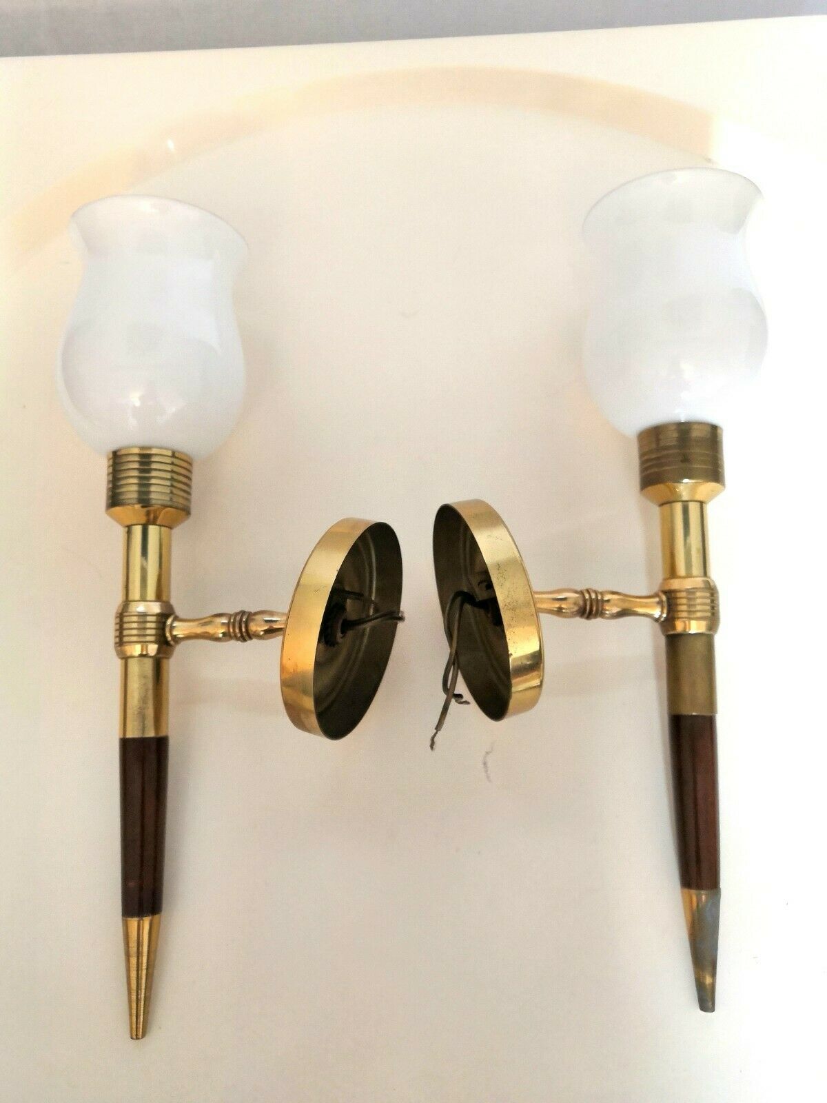 Paire appliques torchères design Arlus années 60