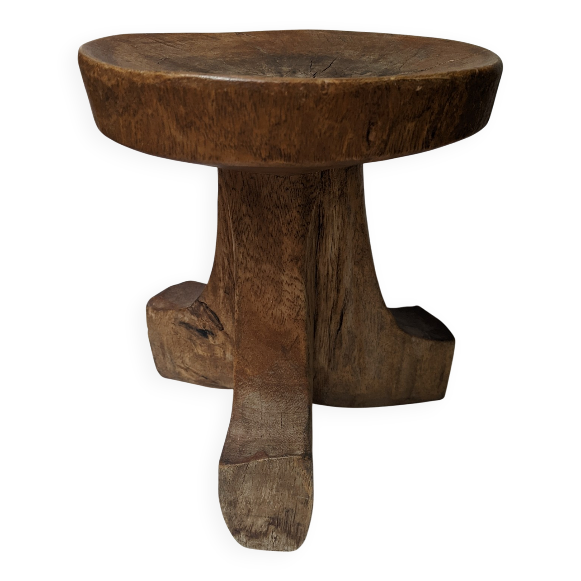 Tabouret tripode en bois Éthiopien décoration ethnique tribal