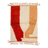 Modern Moroccan Berber rug white terracotta peach