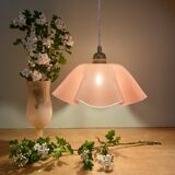Vintage lampshade pendant light in pink opaline