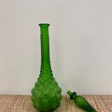 Italian Empoli carafe with bubbled glass