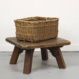Antique industrial factory wicker basket