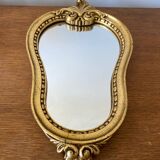 Miroir ancien baroque style Louis XV résine doré décoration vintage