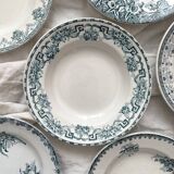 6 mismatched Saint Amand ironstone soup plates
