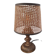 Vintage metal lamp with its caned lampshade