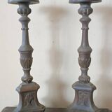 Pair of wooden candlesticks from Italy, late 18th century