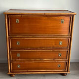 1970s wooden and bamboo bar cabinet