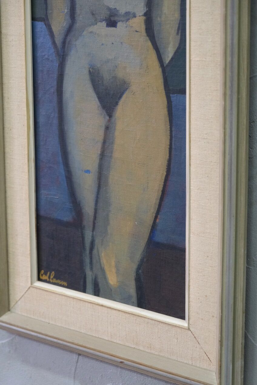 Nude, Swedish Modern Signed Painting, 1960s, Oil on Canvas, Framed