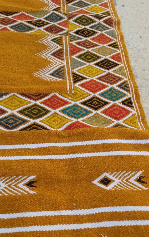 Handmade Berber kilim rug made of natural wool