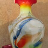 Vintage Dalian vase with curled edge and opaline interior