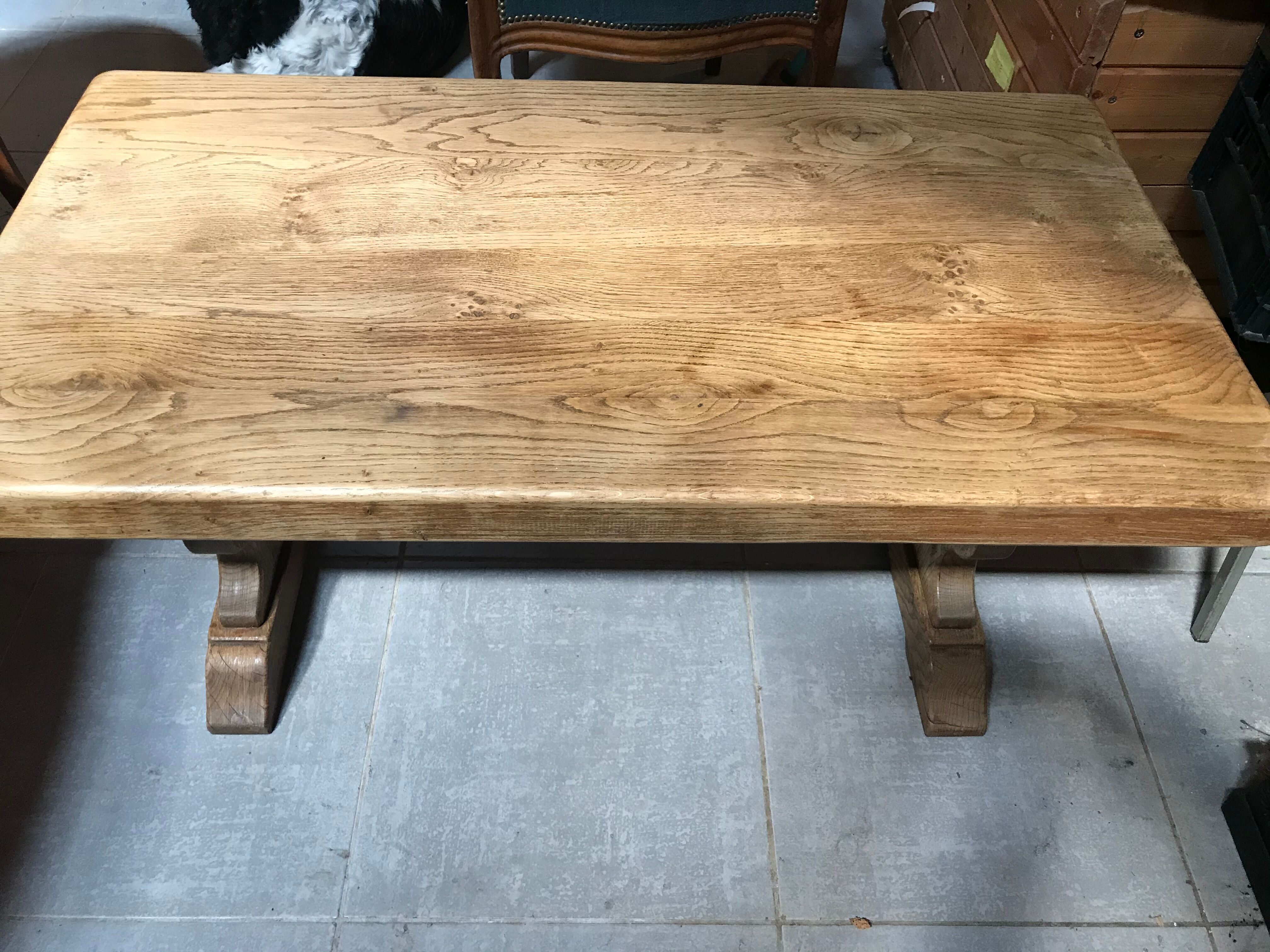 Rustic solid oak coffee table thinned