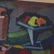 Original mid-century Swedish oil on canvas – “Kubisk Still Life” by Bror Göransson – vintage & framed – 75 × 64 cm (29.5" × 25.2")