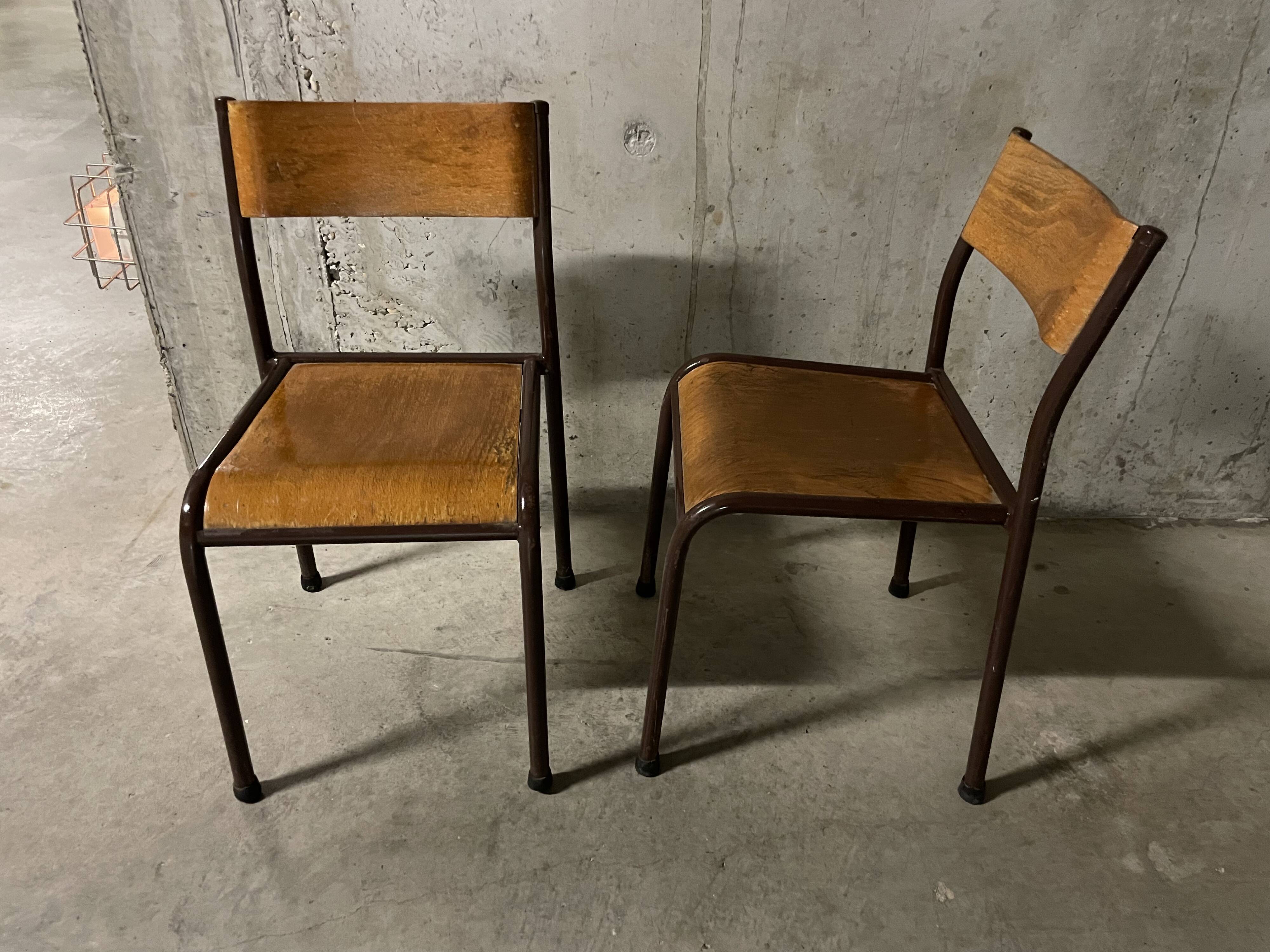Pair of Mullca school chairs
