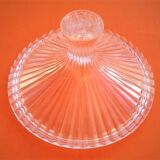 Années 1950   Pot couvert   Drageoir / Bonbonnière  Verre taillé et ciselé