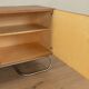 Classic sideboard from the 1960s, walnut veneer, Bauhaus stainless steel feet