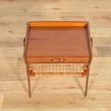 Mid-Century Teak and Rattan Nightstands by Søren Rasmussen, Denmark, 1960s,