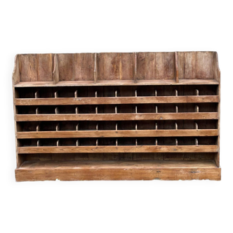 Old sorting cabinet with shelf and lockers, unique piece