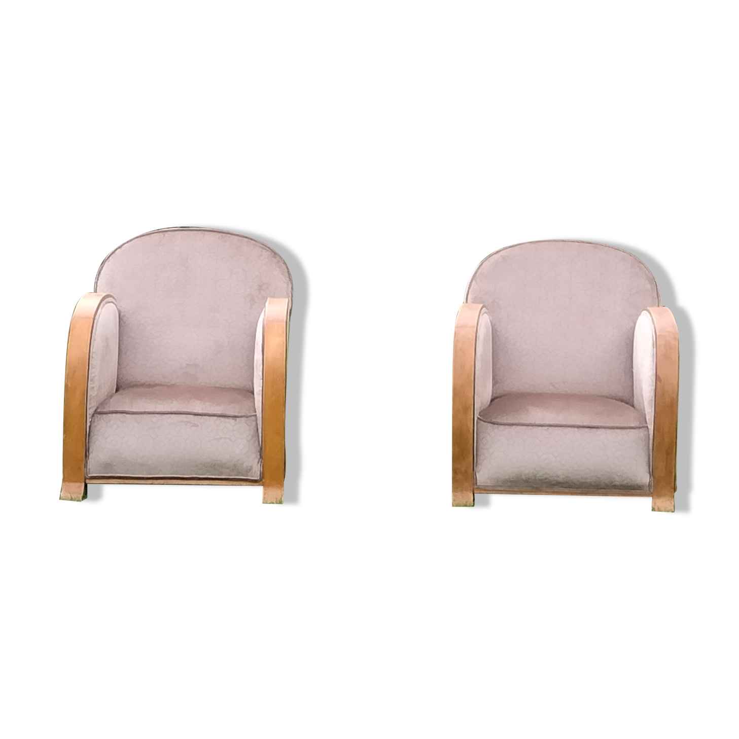 Pair of club armchairs completely renovated